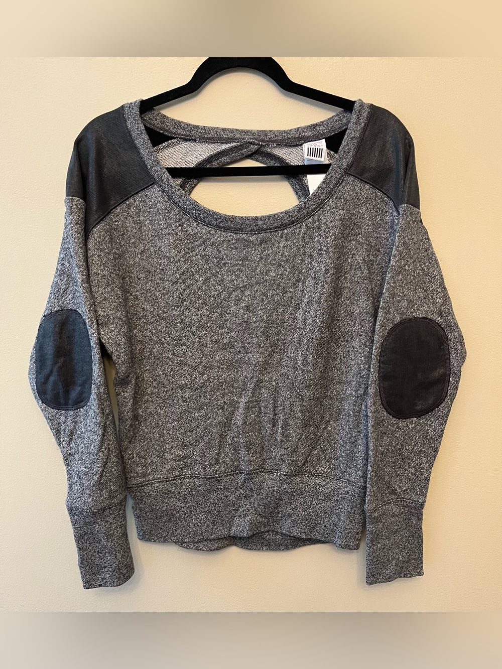 Victoria's Secret VSX Sport Open Back Pullover Elbow Patches Women's Size Small